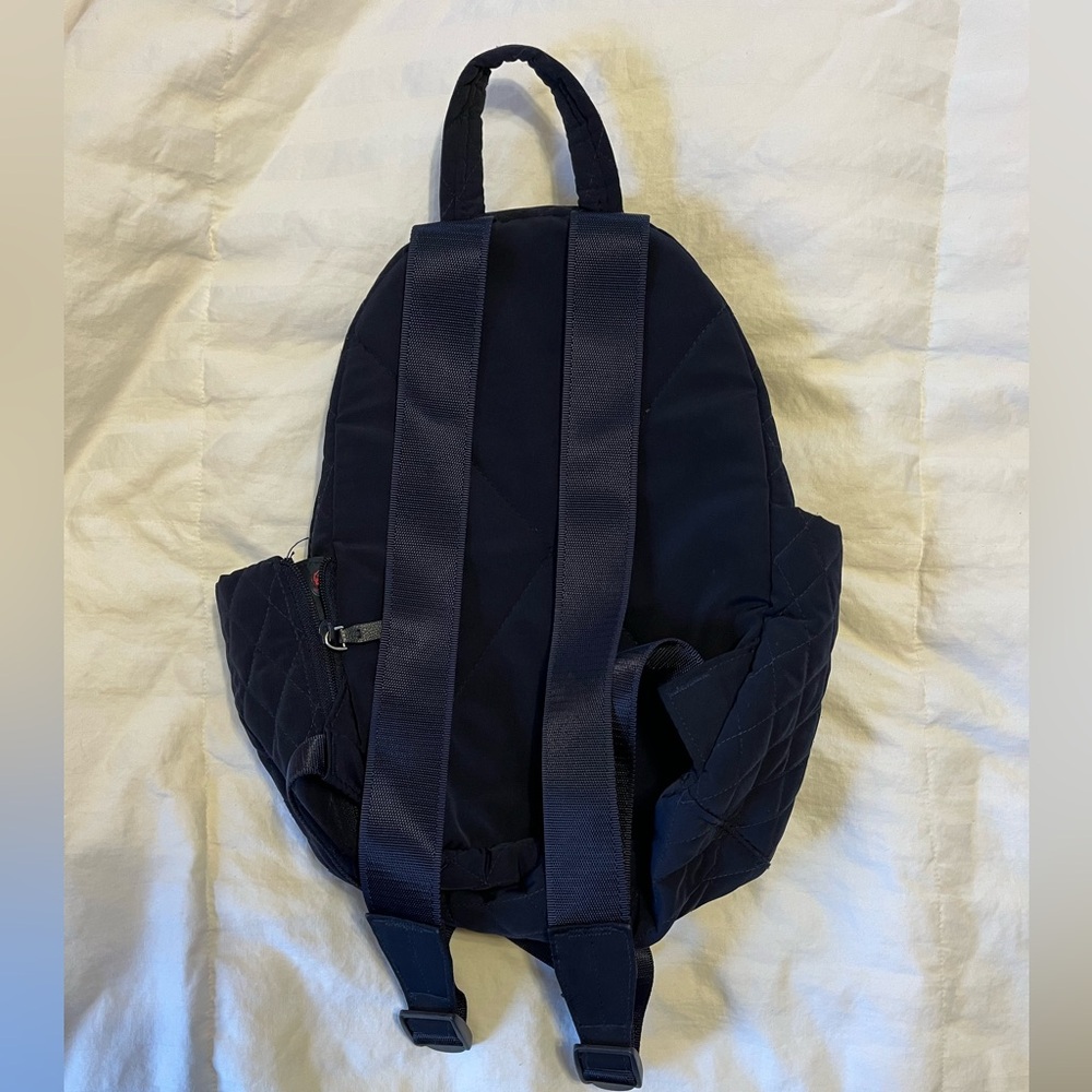 Vera Bradley Essential Compact Backpack Bag Classic Navy Blue Microfiber Quilted - Picture 2 of 3